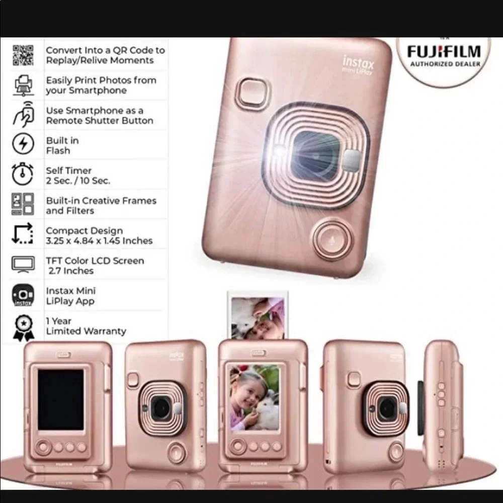 Fujifilm Instax Rose Gold NEW in box with memory card and film​